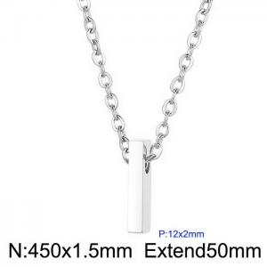 26 English letters surname short collarbone chain European and American fashion stainless steel perforated initials pendant necklace - KN233973-Z