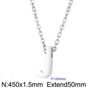 26 English letters surname short collarbone chain European and American fashion stainless steel perforated initials pendant necklace - KN233974-Z