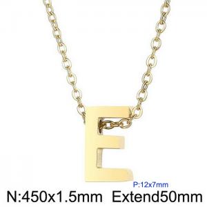 26 English letters surname short collarbone chain European and American fashion stainless steel perforated initials pendant necklace - KN233995-Z