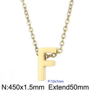 26 English letters surname short collarbone chain European and American fashion stainless steel perforated initials pendant necklace - KN233996-Z