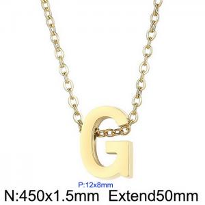 26 English letters surname short collarbone chain European and American fashion stainless steel perforated initials pendant necklace - KN233997-Z