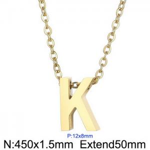 26 English letters surname short collarbone chain European and American fashion stainless steel perforated initials pendant necklace - KN234001-Z