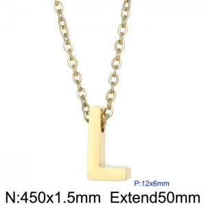 26 English letters surname short collarbone chain European and American fashion stainless steel perforated initials pendant necklace - KN234002-Z