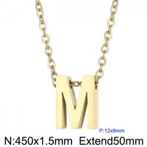 26 English letters surname short collarbone chain European and American fashion stainless steel perforated initials pendant necklace - KN234003-Z