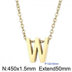 26 English letters surname short collarbone chain European and American fashion stainless steel perforated initials pendant necklace - KN234013-Z