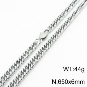650x6mm Curb Cuban Link Chain Necklace Men Stainless Steel 304 Silver Color - KN234725-Z