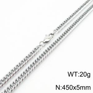 450x5mm Link Chain Necklace Men Women Stainless Steel 304 Silver Color - KN234777-Z