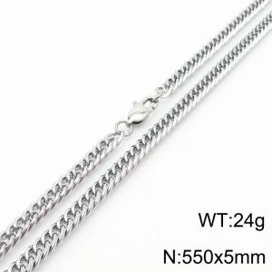 550x5mm Link Chain Necklace Men Women Stainless Steel 304 Silver Color - KN234779-Z