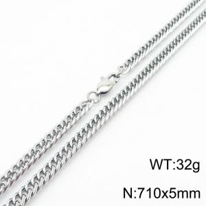 710x5mm Link Chain Necklace Men Women Stainless Steel 304 Silver Color - KN234782-Z