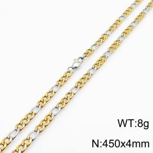 Personality 4mm Figaro Chain Stainless Steel 45cm Silver Patchwork Gold Necklaces - KN234875-Z