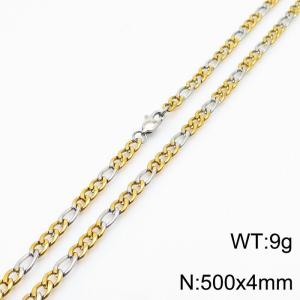 Personality 4mm Figaro Chain Stainless Steel 50cm Silver Patchwork Gold Necklaces - KN234876-Z