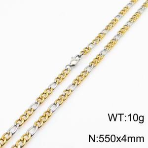 Personality 4mm Figaro Chain Stainless Steel 55cm Silver Patchwork Gold Necklaces - KN234877-Z