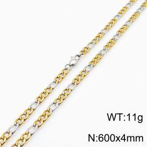 Personality 4mm Figaro Chain Stainless Steel 60cm Silver Patchwork Gold Necklaces - KN234878-Z