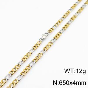 Personality 4mm Figaro Chain Stainless Steel 65cm Silver Patchwork Gold Necklaces - KN234879-Z