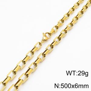 6*500mm Fashion simple handmade accessories stainless steel long box cut edge bracelet - KN234932-Z