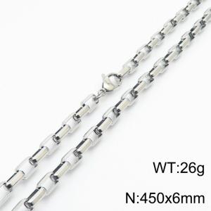 6*450mm Fashion simple handmade accessories stainless steel long box cut edge bracelet - KN234938-Z