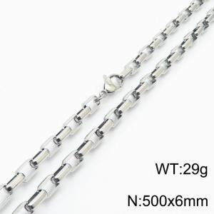 6*500mm Fashion simple handmade accessories stainless steel long box cut edge bracelet - KN234939-Z