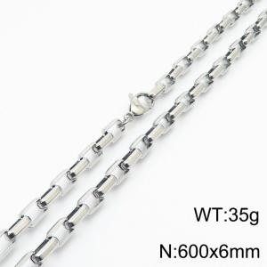 6*600mm Fashion simple handmade accessories stainless steel long box cut edge bracelet - KN234941-Z
