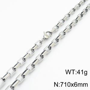 6*710mm Fashion simple handmade accessories stainless steel long box cut edge bracelet - KN234943-Z