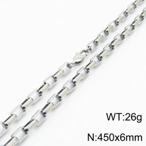 6*450mm Fashion simple handmade accessories stainless steel long box cut edge bracelet - KN234952-Z