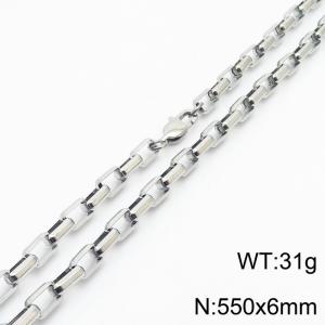 6*550mm Fashion simple handmade accessories stainless steel long box cut edge bracelet - KN234954-Z