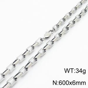 6*600mm Fashion simple handmade accessories stainless steel long box cut edge bracelet - KN234955-Z