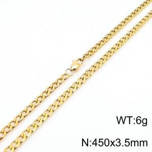 Personality Punk 3.5mm Cuban Chain 18K Gold Plated Stainless Steel 45cm Necklaces - KN235016-Z