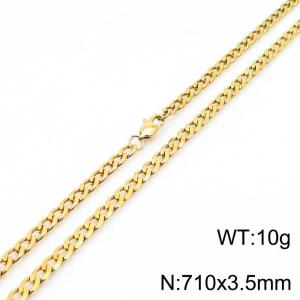Personality Punk 3.5mm Cuban Chain 18K Gold Plated Stainless Steel 71cm Necklaces - KN235021-Z