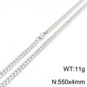 550x4mm Link Chain Necklace For Women Girls Stainless Steel 304 Silver Color - KN235088-Z