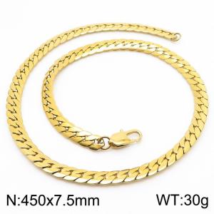 Trendy stainless steel encrypted NK chain 450 * 7.5mm gold necklace - KN235107-Z