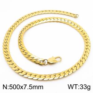Trendy stainless steel encrypted NK chain 500 * 7.5mm gold necklace - KN235108-Z
