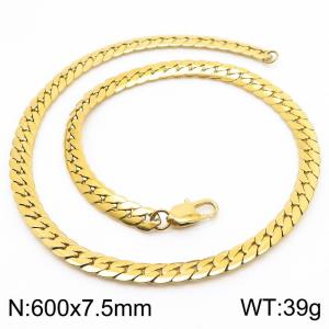Trendy stainless steel encrypted NK chain 600 * 7.5mm gold necklace - KN235110-Z