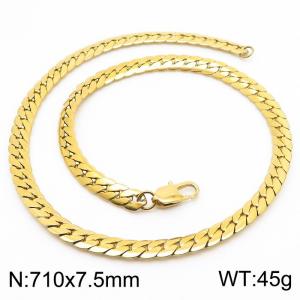 Trendy stainless steel encrypted NK chain 710 * 7.5mm gold necklace - KN235112-Z