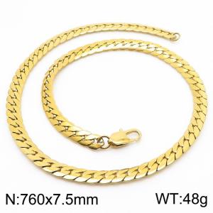 Trendy stainless steel encrypted NK chain 760 * 7.5mm gold necklace - KN235113-Z