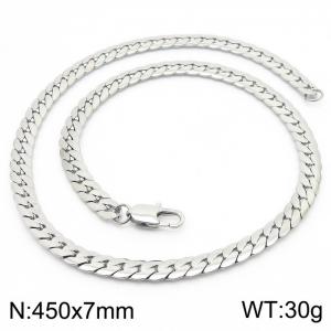 Trendy stainless steel encrypted NK chain 450 * 7mm steel color necklace - KN235114-Z