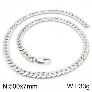 Trendy stainless steel encrypted NK chain 500 * 7mm steel color necklace - KN235115-Z
