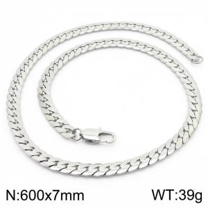 Trendy stainless steel encrypted NK chain 600 * 7mm steel color necklace - KN235117-Z
