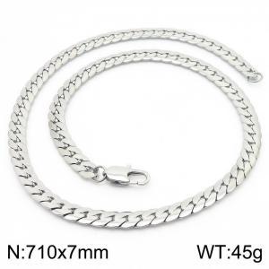 Trendy stainless steel encrypted NK chain 710 * 7mm steel color necklace - KN235119-Z