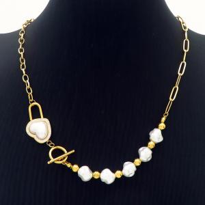 SS Gold-Plating Necklace - KN235258-SP