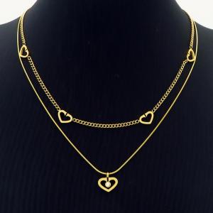 SS Gold-Plating Necklace - KN235345-HM