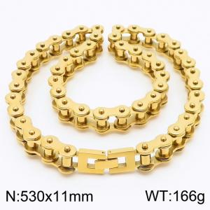 Steel color bicycle chain fashion necklace bicycle chain - KN235356-K