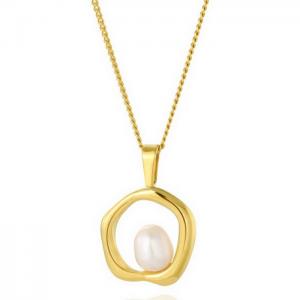 SS Gold-Plating Necklace - KN235366-WGYC