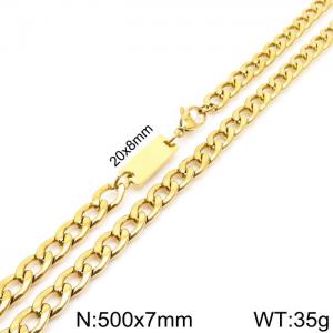 Simple men's and women's 7mm stainless steel NK chain necklace - KN235447-Z