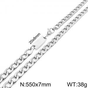 Simple men's and women's 7mm stainless steel NK chain necklace - KN235448-Z