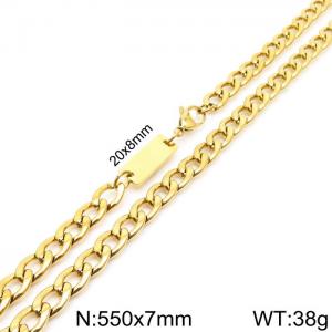Simple men's and women's 7mm stainless steel NK chain necklace - KN235449-Z