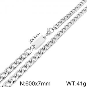 Simple men's and women's 7mm stainless steel NK chain necklace - KN235450-Z