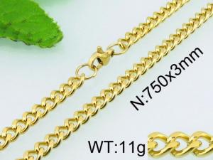 SS Gold-Plating Necklace - KN23587-Z