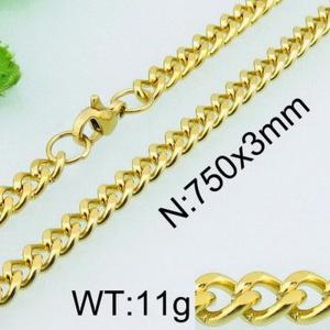 SS Gold-Plating Necklace - KN23587-Z