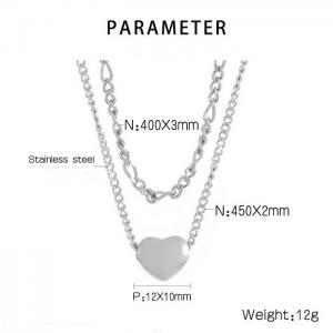Love Double Layer Necklace - KN235920-Z