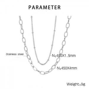 Double layer titanium steel necklace - KN235922-Z